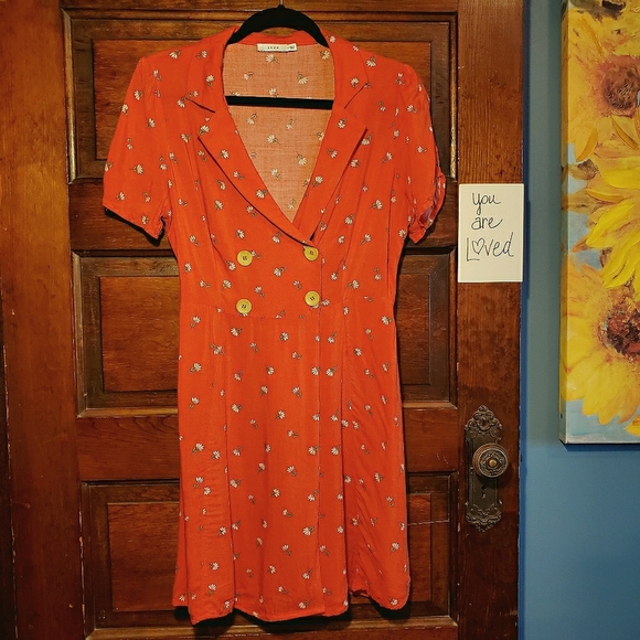 Modcloth Dresses & Skirts - Modcloth Lush double button dress poppy red sz. M